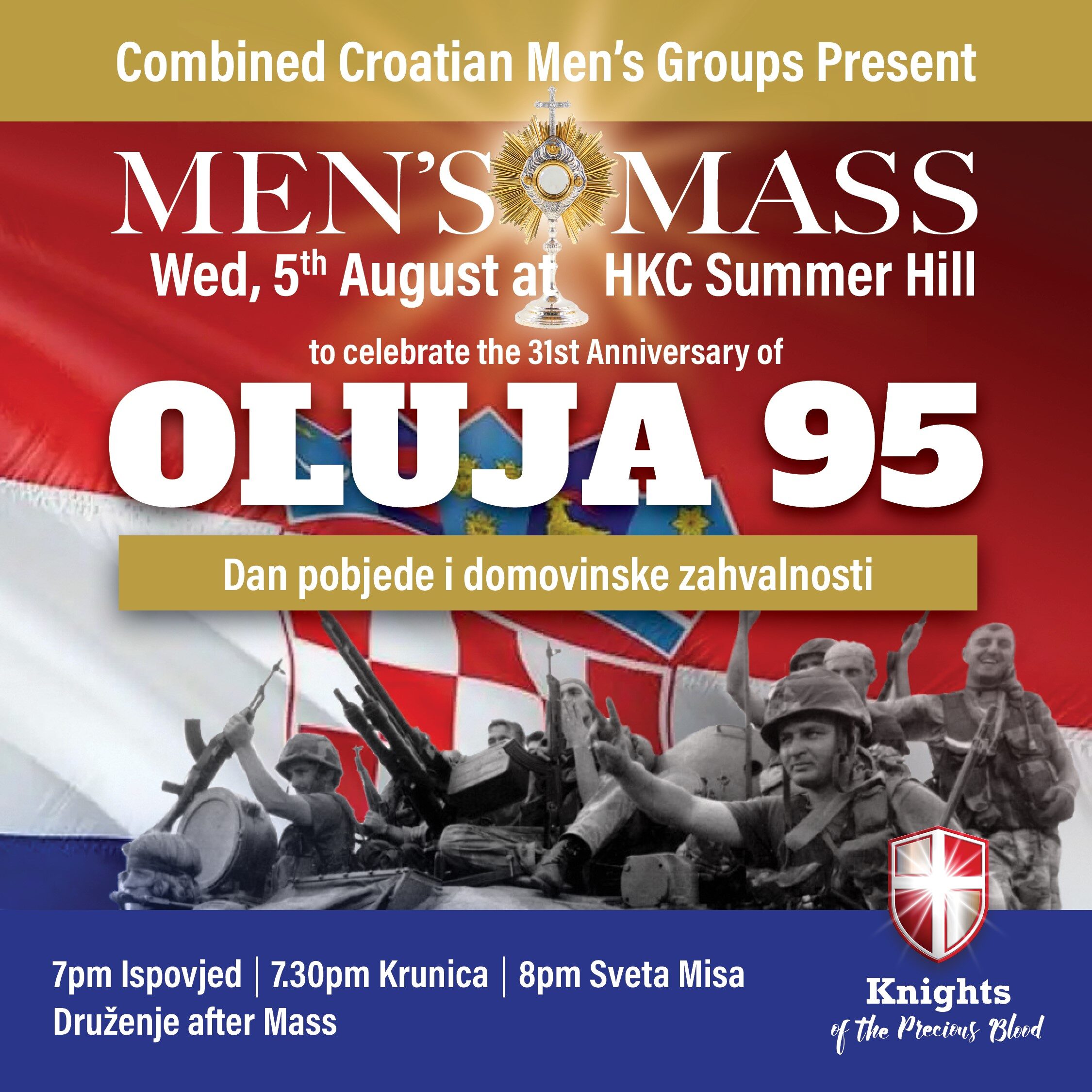 Men’s Mass – 31st Anniversary of Oluja 95 – Dan Pobjede i Domovinske Zahvalnosti – 2026